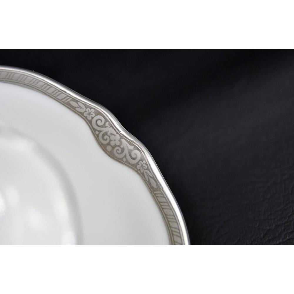 Vtg Franconia Krautheim Selb Bavaria Platina Gravy Boat Attached Service Plate - Picture 8 of 9